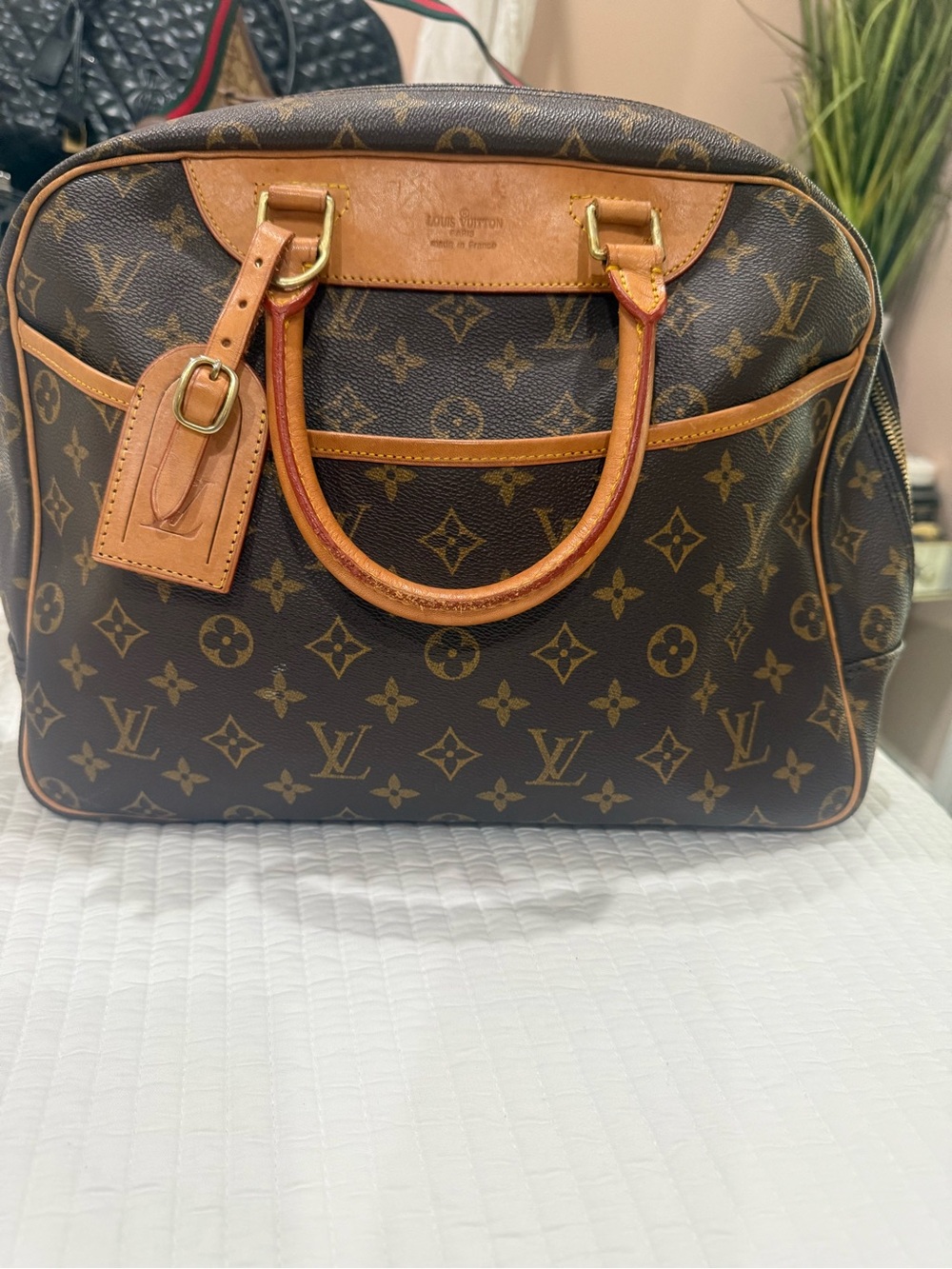 Louis Vuitton Monogram Canvas Satchel in Brown and Tan
